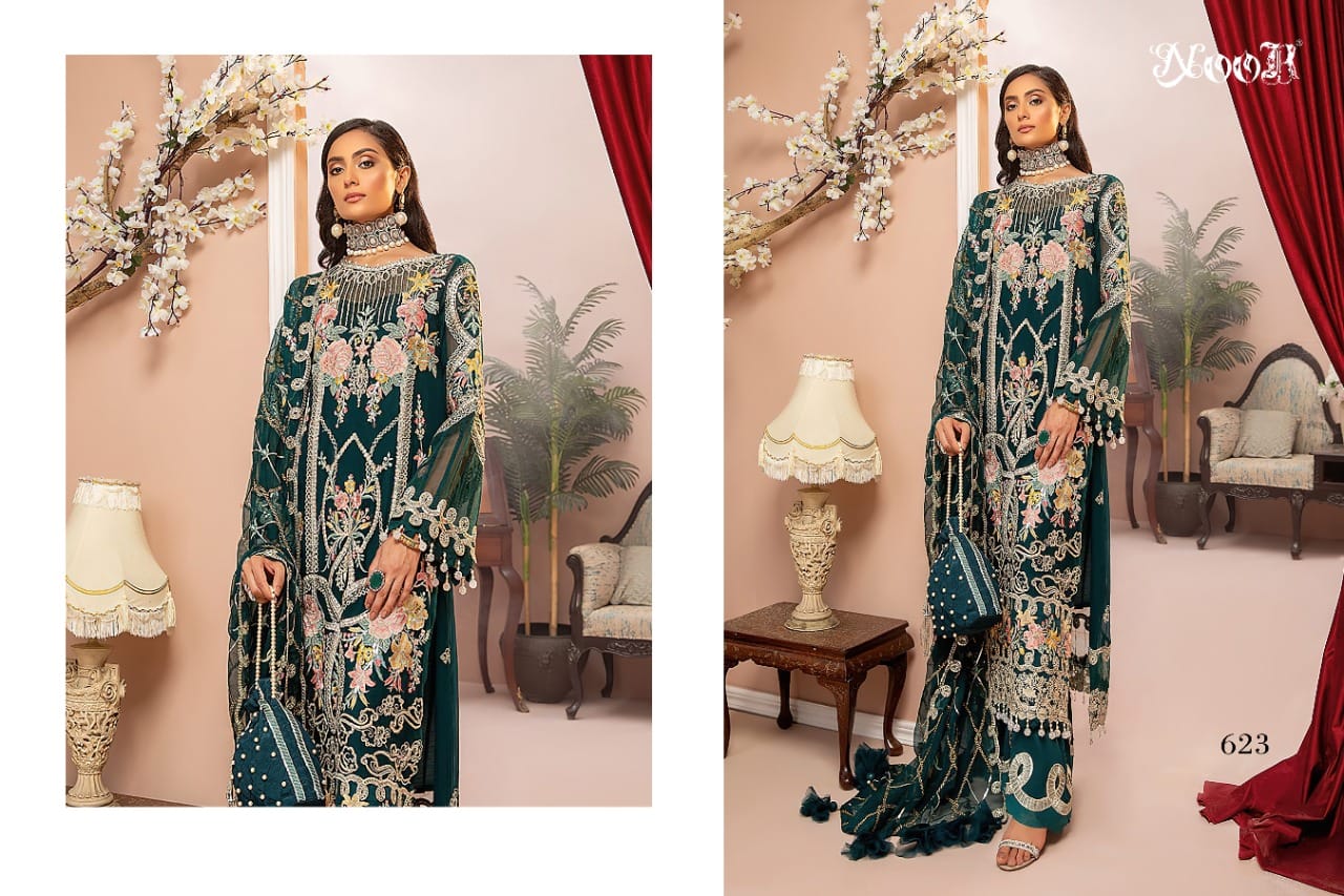 Noor Inlays Georgette Wedding Wear Heavy Pakistani Salwar Kameez Collection